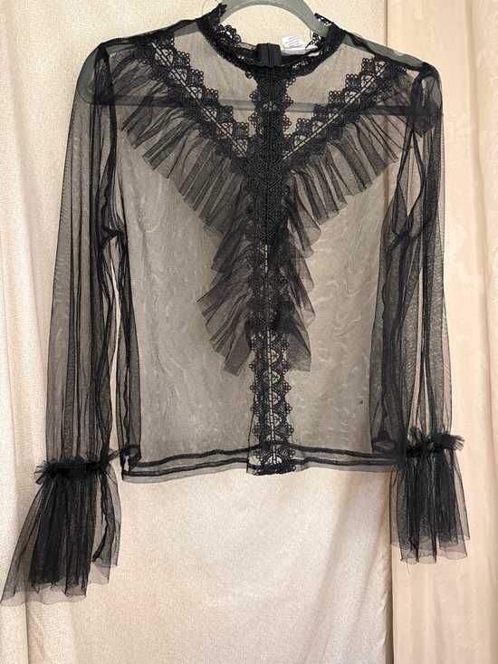 L.I.F.E Tops - L.i.F.E. Love Is For Eternity Sheer Black Lace Blouse